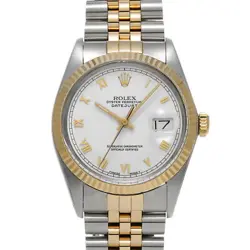 USED ROLEX DATEJUST 36 16013 WHITE CASE: 36×36MM MEN'S WATCH #112329
