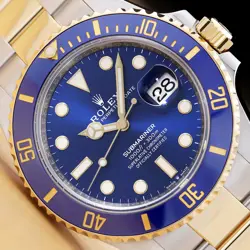 2022 CARD ROLEX SUBMARINER DATE 126613LB 41MM BLUESY  18K GOLD STEEL WATCH
