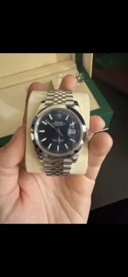 ROLEX DATEJUST BLUE MEN'S JUBILEE BRACELET WATCH - 126300 BLUE DIAL JUBILEE