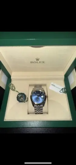 Rolex Datejust Blue Men's Jubilee Bracelet Watch - 126300 Blue Dial Jubilee