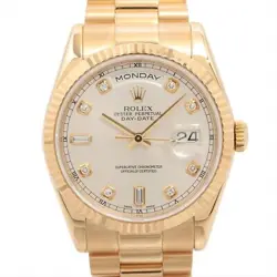 ROLEX DAY-DATE 118238A YG AT SILVER-FACE