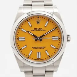 ROLEX OYSTER PERPETUAL 124300 SS AT YELLOW-FACE