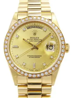 ROLEX DAY DATE 10P & BEZEL DIAMOND 18048A R MEN'S AUTOMATIC #T011
