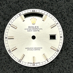 ROLEX DAY-DATE 36 YELLOW GOLD SILVER INDEX DIAL  118238