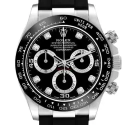 ROLEX COSMOGRAPH DAYTONA WHITE GOLD BLACK DIAMOND DIAL WATCH 116519