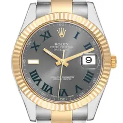 ROLEX DATEJUST II 41 STEEL YELLOW GOLD WIMBLEDON DIAL MENS WATCH 116333