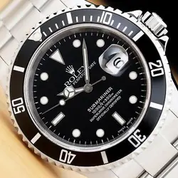 2002 ROLEX MENS SUBMARINER DATE 16610 BLACK STEEL OYSTER 40MM AUTOMATIC WATCH
