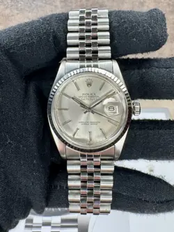 ROLEX MENS DATEJUST 36MM STAINLESS STEEL SILVER INDEX DIAL FLUTED JUBILEE 16014