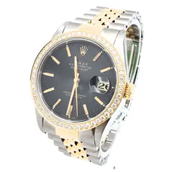 STEEL WRISTWATCH W/DIAMOND