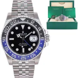 2023 MINT ROLEX GMT MASTER II BATMAN BLUE JUBILEE CERAMIC 126710BLNR WATCH BOX