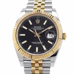 ROLEX DATEJUST 41 41MM STEEL 18K YELLOW GOLD BLACK DIAL 126333