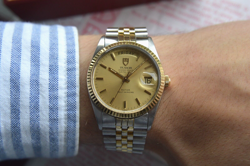 Tudor Prince Day Date Rolex Two Tone 94613 36mm Jubilee Bracelet Men's Watch