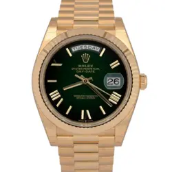 BRAND NEW 2024 ROLEX DAY-DATE PRESIDENT 40MM GREEN OMBRE 18K GOLD 228238 BOX
