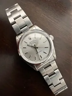 ROLEX AIR-KING 14000 34MM 1997 WATCH SILVER DIAL STEEL OYSTER BRACELET