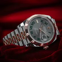2024 ROLEX DATEJUST 41 WIMBLEDON TWO TONE 18K ROSE GOLD FLUTED JUBILEE 126331