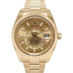ROLEX SKY-DWELLER 42MM CHAMPAGNE DIAL WATCH 326938 YG