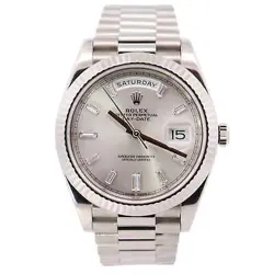ROLEX DAY-DATE 40MM SILVER DIAL WATCH 228239