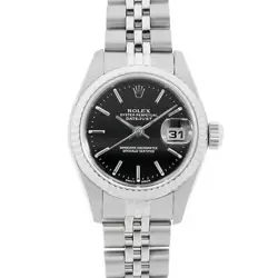 ROLEX DATEJUST 79174 BLACK BAR Y NUMBER SECOND HAND WOMEN