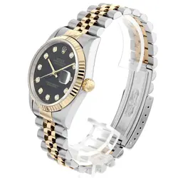 ROLEX Datejust 10P Diamond 16233G Black T Number second hand mens