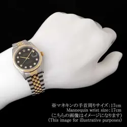 ROLEX Datejust 10P Diamond 16233G Black T Number second hand mens