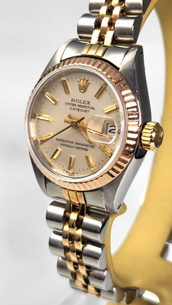 LADY'S ROLEX OYSTER PERPETUAL DATEJUST - BOX, BOOKLET, HANG TAG & SERVICED