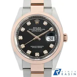 ROLEX DATEJUST 36 10P DIAMOND 126201G BLACK 3 ROW OYSTER BRACELET RANDOM NUMBER