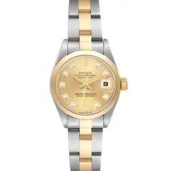 ROLEX DATEJUST STEEL YELLOW GOLD DIAMOND DIAL LADIES WATCH 79163