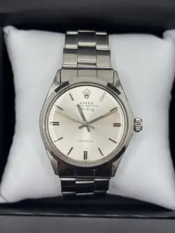 ROLEX AIR-KING 5500 SILVER OYSTER BRACELET WITH SILVER BEZEL
