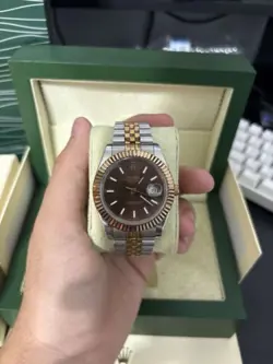 ROLEX DATEJUST 126331 ROSE GOLD AND SILVER JUBILEE BRACELET WITH ROSE GOLD BEZEL