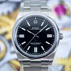 ROLEX OYSTER PERPETUAL 41MM BLACK DIAL 2024 UNWORN COMPLETE SET 124300