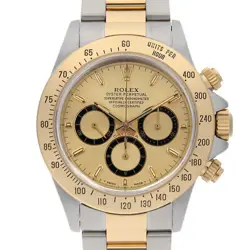 ROLEX DAYTONA 16523 CHAMPAGNE GOLD ALL TRITIUM W NUMBER SECOND HAND MENS