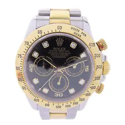 ROLEX Daytona Automatic Watch 116523G 18K Yellow Gold/Stainless Steel Black
