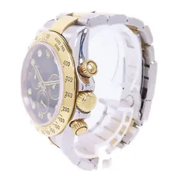 ROLEX Daytona Automatic Watch 116523G 18K Yellow Gold/Stainless Steel Black