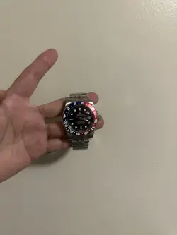 ROLEX GMT-MASTER II 16710 SILVER OYSTER BRACELET WITH RED AND BLUE BEZEL