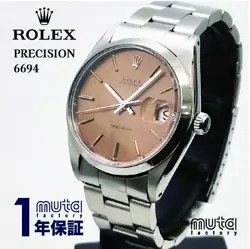 ROLEX PRECISION OYSTERDATE 1964 REF.6694 MANUAL WIND VINTAGE WATCH USED