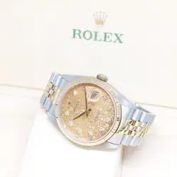 ROLEX 36MM CHAMPAGNE JUBILEE BIG DIAMONDS DATEJUST REF: 16233 (P SERIES)