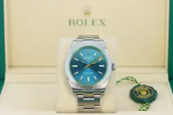 Rolex 116400GV Milgauss Green Crystal Azul Blue Matte Rare 'Z-Blue'