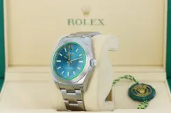 Rolex 116400GV Milgauss Green Crystal Azul Blue Matte Rare 'Z-Blue'