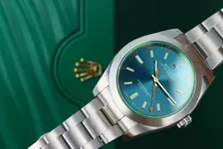 Rolex 116400GV Milgauss Green Crystal Azul Blue Matte Rare 'Z-Blue'