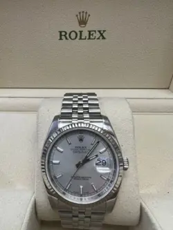 ROLEX DATEJUST 116234 SILVER JUBILEE BRACELET WITH SILVER BEZEL WITH BOX