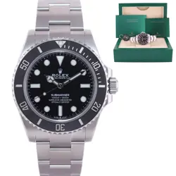 MINT 2022 ROLEX SUBMARINER 41MM BLACK CERAMIC STEEL 124060LN NO DATE WATCH BOX