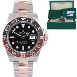MINT PAPERS ROLEX GMT MASTER TWO TONE STEEL ROOT BEER ROSE GOLD 126711 WATCH BOX