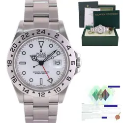 2006 PAPERS MINT ROLEX EXPLORER II WHITE 16570 40MM POLAR GMT WATCH BOX