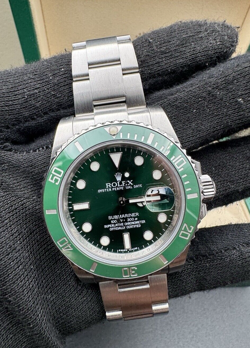 ROLEX SUBMARINER HULK 116610LV GREEN 40MM CERAMIC WATCH BOX
