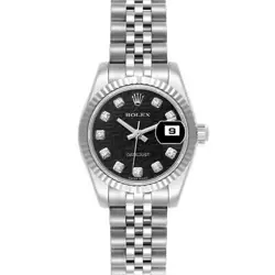 ROLEX DATEJUST STEEL WHITE GOLD ANNIVERSARY DIAMOND DIAL LADIES WATCH 179174