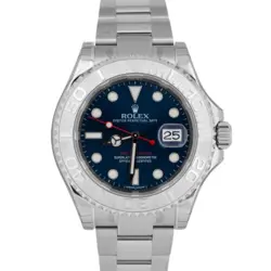 NOS STICKERED PAPERS ROLEX YACHT-MASTER PLATINUM BLUE 40MM WATCH 116622 BOX
