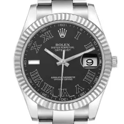 ROLEX DATEJUST II 41MM GREY DIAL STEEL WHITE GOLD MENS WATCH 116334 BOX CARD