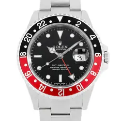 ROLEX GMT MASTER II RED AND BLACK BEZEL 16710 BLACK Z NUMBER SECOND HAND MENS