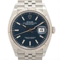 ROLEX DATEJUST 126234 SS×WG AT BLUE FLUTED DIAL 3 EXTRA LINKS