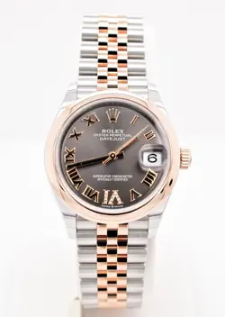 2022 Rolex Datejust 31 Factory Slate Diamond VI Dial 18k Everose Jubilee 278241